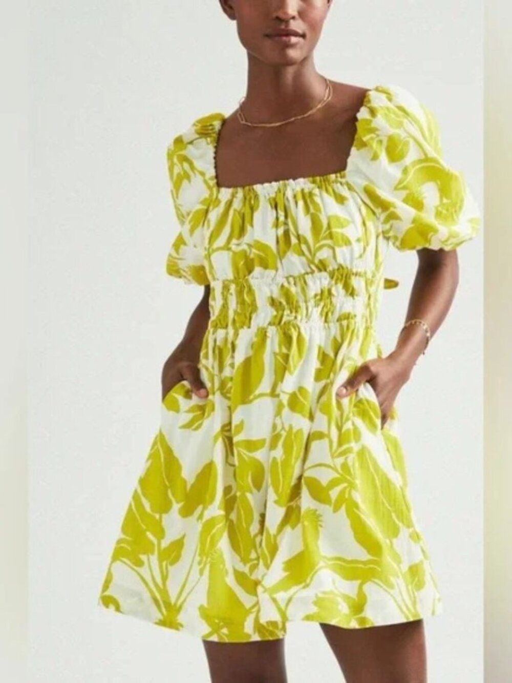 Maeve Feliciana Tropical Print Mini Dress | Vibrant Botanical | Size L